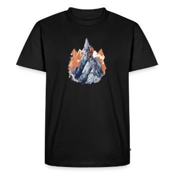 Alpinistes grimpant au sommet - T-shirt Premium bio Homme - noir - Devant - Nico (187cm)