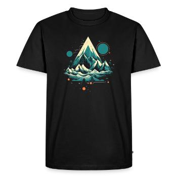 Fascinating mountain landscape with northern lights - Men's Premium Organic T-Shirt - black - Front - Nico (187cm)