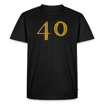 40. 40 ANS. 40e ANNIVERSAIRE. ANNIVERSAIRE 40 ANS. - T-shirt Premium bio Homme - noir - Devant - Nico (187cm)