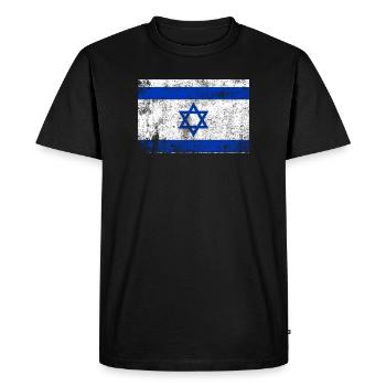 Drapeau d’Israël drapeau Grunge rétro Vintage - T-shirt Premium bio Homme - noir - Devant - Nico (187cm)