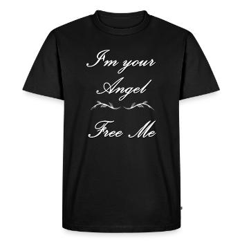 Je suis ton ange Libérez-moi - T-shirt Premium bio Homme - noir - Devant - Nico (187cm)