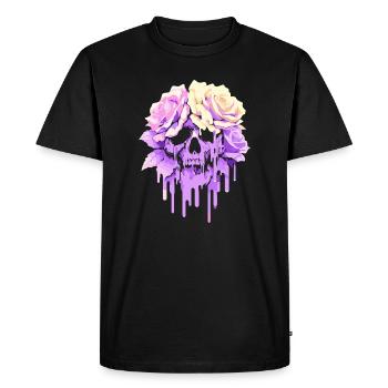 Blossoms of Decay: Pastel Gothic Melancholy - Men's Premium Organic T-Shirt - black - Front - Nico (187cm)