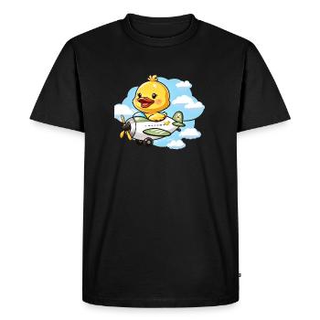 Conception mignonne de canard aviateur - T-shirt Premium bio Homme - noir - Devant - Nico (187cm)