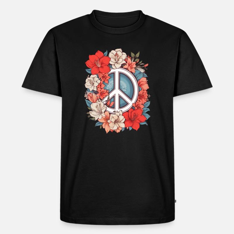 Friedenszeichen - Männer Premium Bio T-Shirt - Schwarz