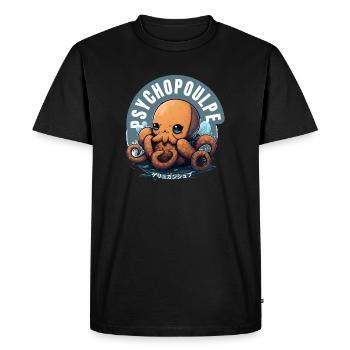 PsychoPoulpe Océan Kawaii - T-shirt Premium bio Homme - noir - Devant - Nico (187cm)