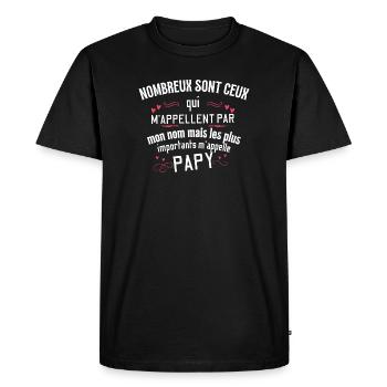 Papi: ceux qui m'appellent - T-shirt Premium bio Homme - noir - Devant - Nico (187cm)
