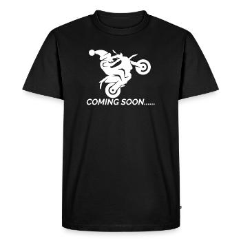Père Noël à venir bientôt Père Noël moto Wheelie - T-shirt Premium bio Homme - noir - Devant - Nico (187cm)
