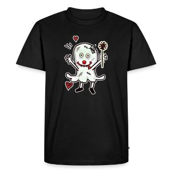Halloween Ghost Love Chagrin d’amour Chagrin d’amour - T-shirt Premium bio Homme - noir - Devant - Nico (187cm)