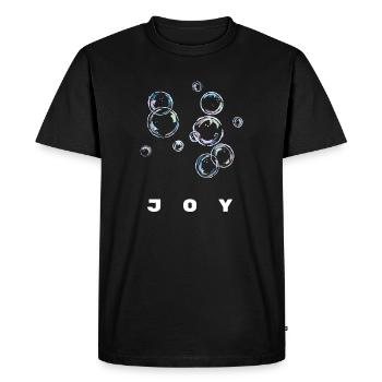 Joy Bubble Happiness Positive Energy Shirt - Men's Premium Organic T-Shirt - black - Front - Nico (187cm)