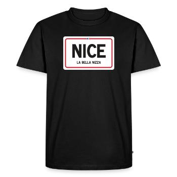 Joli signe de nom de lieu - T-shirt Premium bio Homme - noir - Devant - Nico (187cm)