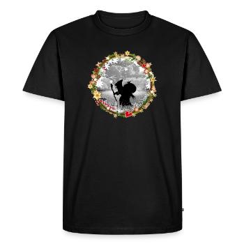 Knecht Ruprecht en papier découpé style Noël - T-shirt Premium bio Homme - noir - Devant - Nico (187cm)