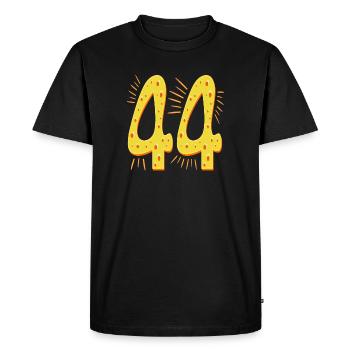 Number 44 Years Old - Forty-Four Birthday Cheese - Men's Premium Organic T-Shirt - black - Front - Nico (187cm)