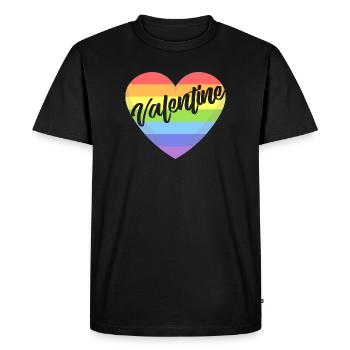 Saint Valentin lgbt coeur gay pride t-shirt - T-shirt Premium bio Homme - noir - Devant - Nico (187cm)