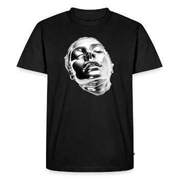 Portrait chromé liquide - T-shirt Premium bio Homme - noir - Devant - Nico (187cm)