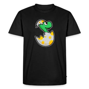 Dinosaure oeuf Dino bébé Motif - T-shirt Premium bio Homme - noir - Devant - Nico (187cm)