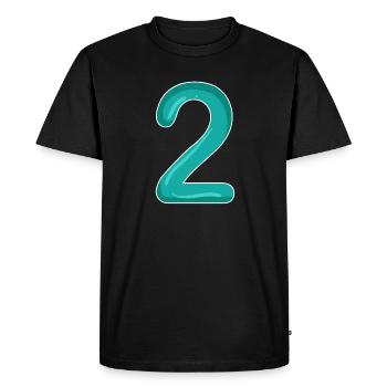 2 - Nombre - Numéro Deux - T-shirt Premium bio Homme - noir - Devant - Nico (187cm)