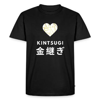 Conception japonaise de la philosophie de guérison Kintsugi - T-shirt Premium bio Homme - noir - Devant - Nico (187cm)