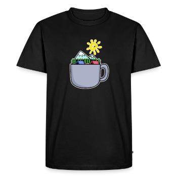 Café Mountain Mountains Summit - T-shirt Premium bio Homme - noir - Devant - Nico (187cm)