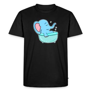 Bathtub Elephant - Men's Premium Organic T-Shirt - black - Front - Nico (187cm)