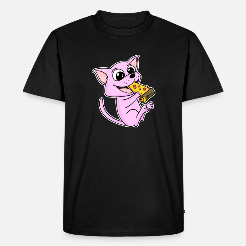 Sphynx Katze Pizza - Männer Premium Bio T-Shirt - Schwarz