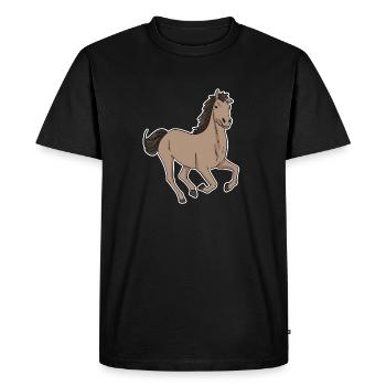 Cheval mignon - Équitation - T-shirt Premium bio Homme - noir - Devant - Nico (187cm)