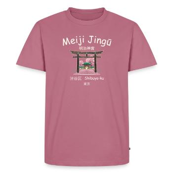 Tokyo Shibuya, Shinto Shrine Meiji Jingu, Japan, - Men's Premium Organic T-Shirt - mauve - Front - Nico (187cm)