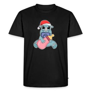 Rhinocéros Bébé Noël - T-shirt Premium bio Homme - noir - Devant - Nico (187cm)