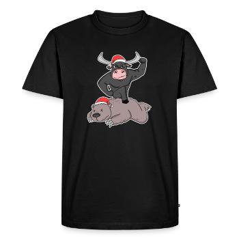 Bourse Trading Stock Broker - T-shirt Premium bio Homme - noir - Devant - Nico (187cm)
