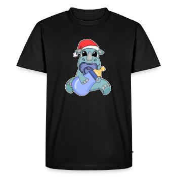Rhinocéros bébé Noël - T-shirt Premium bio Homme - noir - Devant - Nico (187cm)