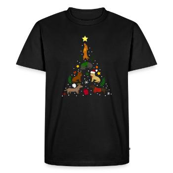 Dackel Tree Christmas - T-shirt Premium bio Homme - noir - Devant - Nico (187cm)