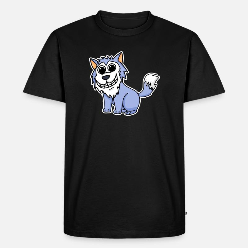 Wolf - Männer Premium Bio T-Shirt - Schwarz