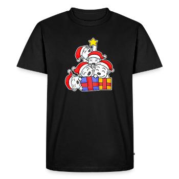 Ours, arbre de Noël, ours polaire de Noël, ours polaire - T-shirt Premium bio Homme - noir - Devant - Nico (187cm)