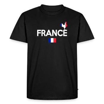 Coq Tricolore Illustration pour Passionnés - T-shirt Premium bio Homme - noir - Devant - Nico (187cm)