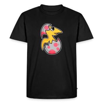 Dinosaure oeuf Dino bébé Motif - T-shirt Premium bio Homme - noir - Devant - Nico (187cm)