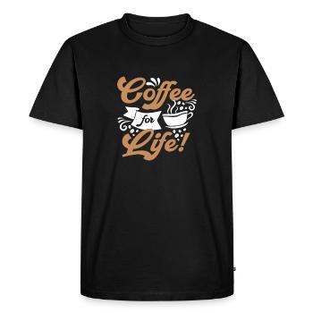 Coffee for Life - Men's Premium Organic T-Shirt - black - Front - Nico (187cm)