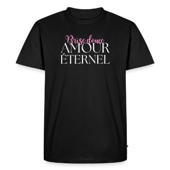 Brise Douce Amour Éternel - T-shirt Premium bio Homme - noir - Devant - Nico (187cm)