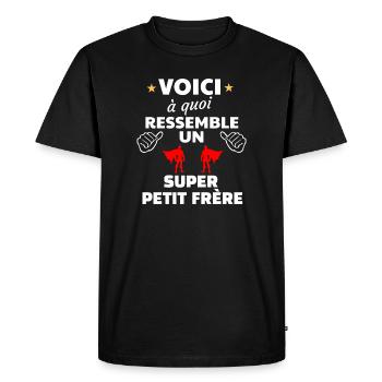 Super Frère Illustration Motivante - T-shirt Premium bio Homme - noir - Devant - Nico (187cm)