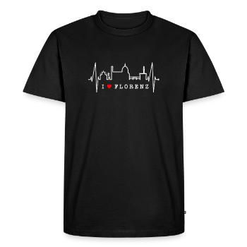 Florence Skyline Italie Heartbeat I Love Firenze - T-shirt Premium bio Homme - noir - Devant - Nico (187cm)