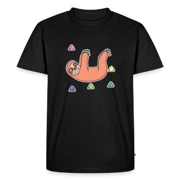 Sloth, Rock Climbing, Rock Climbing - Men's Premium Organic T-Shirt - black - Front - Nico (187cm)