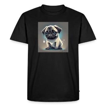Carlin amoureux les larmes aux yeux - T-shirt Premium bio Homme - noir - Devant - Nico (187cm)