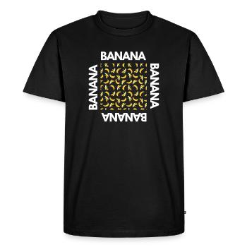 Chemise de mode aux fruits à motif banane - T-shirt Premium bio Homme - noir - Devant - Nico (187cm)