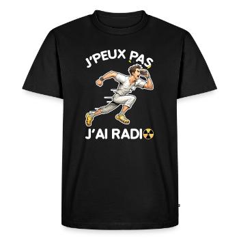 J'peux pas J'ai Radio Citation drôle Radiologie - T-shirt Premium bio Homme - noir - Devant - Nico (187cm)