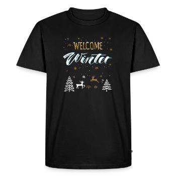 Welcome Winter - Men's Premium Organic T-Shirt - black - Front - Nico (187cm)
