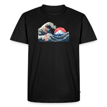 T Shirt Wave kanagawa hokusai mont fuji japan - Men's Premium Organic T-Shirt - black - Front - Nico (187cm)