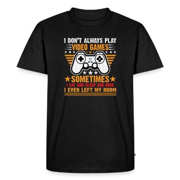 JE NE JOUE PAS TOUJOURS AUX JEUX VIDÉO Gamer Garçons Ados - T-shirt Premium bio Homme - noir - Devant - Nico (187cm)