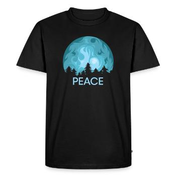 moon forest peace peace icon trees nature - Men's Premium Organic T-Shirt - black - Front - Nico (187cm)