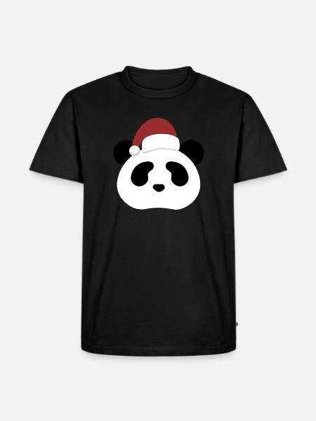 Panda Bear- Christmas Edition - Men's Premium Organic T-Shirt - black