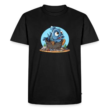Chemise désespérée de pollution des poissons - T-shirt Premium bio Homme - noir - Devant - Nico (187cm)