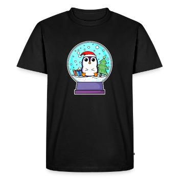 Pingouin Noël - T-shirt Premium bio Homme - noir - Devant - Nico (187cm)