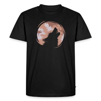 Wolf illustration icon logo moon evening icon - Men's Premium Organic T-Shirt - black - Front - Nico (187cm)